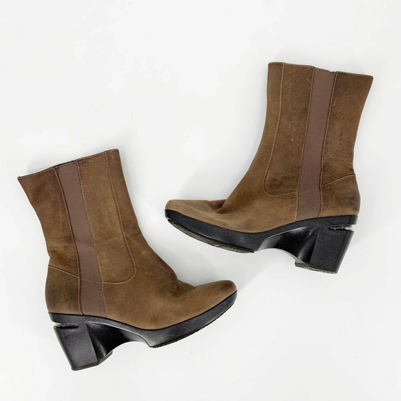 Cole Haan Shoes - Cole Haan Air Sara Boots  Tan Suede Leather Wedge